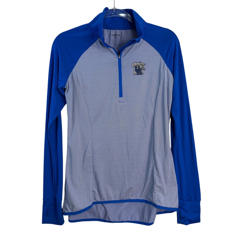 Captivating Apparel Kentucky Wildcats Womens Small Blue‎ Gray 1/4 Zip Pullover